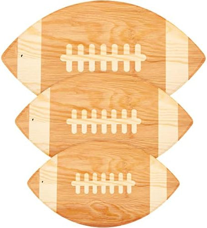 3 Pcs Football Cutting Board Football Serving Tray Hanging, Light