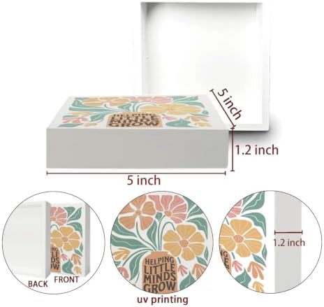 Boho Floral Teacher Wooden Box Sign Decor,Teacher Appreciation Gifts