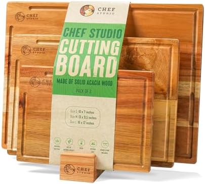 Acacia Wood Cutting Board (Set of 3) – Wooden Cutting Boards for