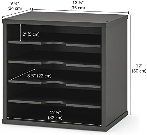 Ballucci 5-Tier File Organizer for Desk, Wooden Mail Sorter, Office