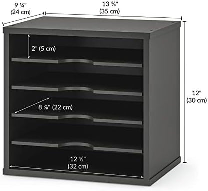 Ballucci 5-Tier File Organizer for Desk, Wooden Mail Sorter, Office