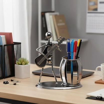 MyGift Guitar Pen Holder Desk Office Decor Gift For Men
