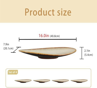 Ceramic Serving Platters, Dinner Plate Set of 2, Large Serving Tray