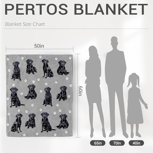 Jekeno Labrador Retriever Gifts Blanket, Black Lab Dog Decor 50"x60"