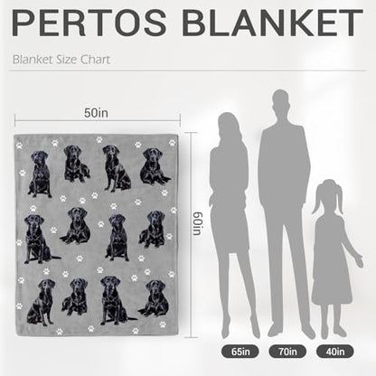 Jekeno Labrador Retriever Gifts Blanket, Black Lab Dog Decor 50"x60"