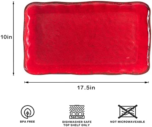 LEHAHA Christmas Melamine Platters for Serving Food, Colored Serving