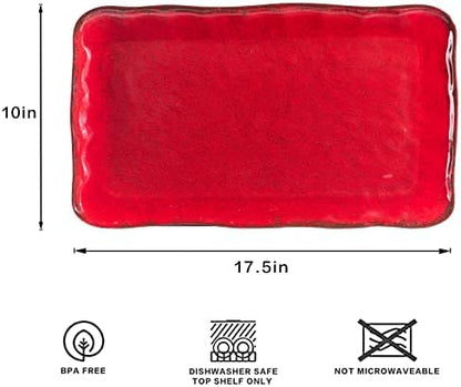 LEHAHA Christmas Melamine Platters for Serving Food, Colored Serving