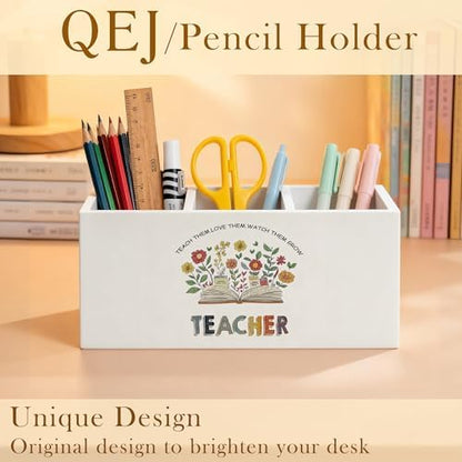 Boho Floral Teacher Pen Holder for Desk, Teacher Appreciation Gifts