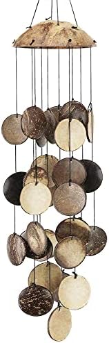 Coconut Shell Wind Chimes Outdoor, Handmade Wooden Wind Chimes Bamboo