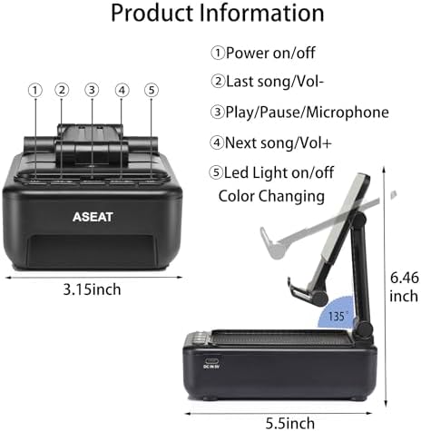 Gifts for Men Him, Cell Phone Stand with Bluetooth Speaker&Led Color