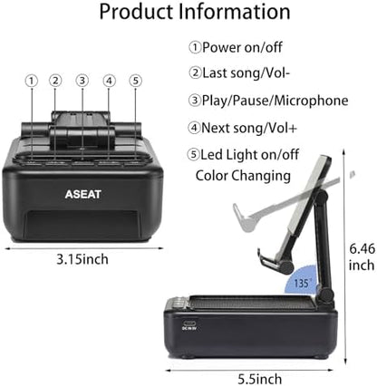 Gifts for Men Him, Cell Phone Stand with Bluetooth Speaker&Led Color