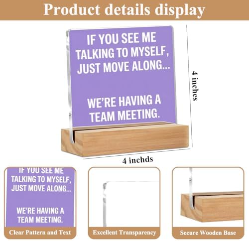Purple Gifts for Women Acrylic Sign, Purple Desk Accessories