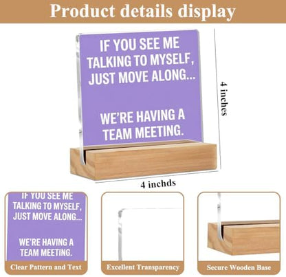 Purple Gifts for Women Acrylic Sign, Purple Desk Accessories