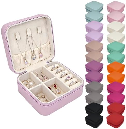 24 Pcs Travel Jewelry Box,Portable Leather Jewelry Case Organizer,12