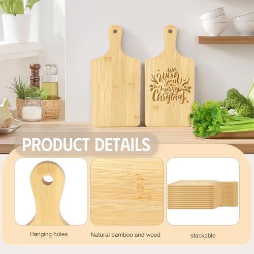 30 Pcs Cutting Boards with Handle 11" x 5" Wood Chopping Board Bulk