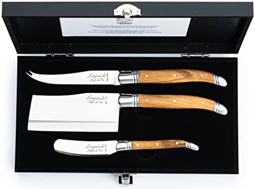 Laguiole Style De Vie Cheese Knives, Luxury Line, Olive Wood, Set of