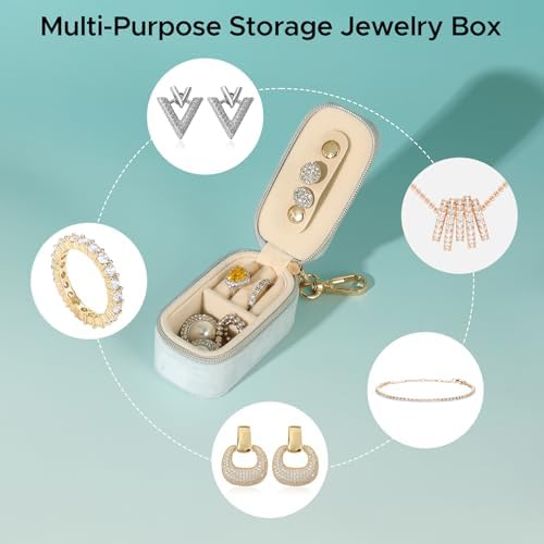 Small Travel Jewelry Box Keychain, Portable Storage Ring Necklace