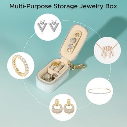Small Travel Jewelry Box Keychain, Portable Storage Ring Necklace