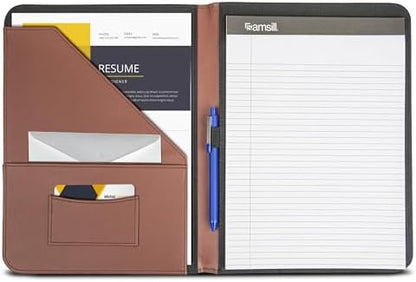 Samsill Contrast Stitch Leather Padfolio and Business Portfolio for