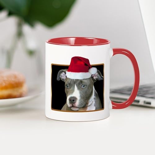 CafePress Christmas Pitbull Pup Mug 11 oz (325 ml) Ceramic Coffee Mug