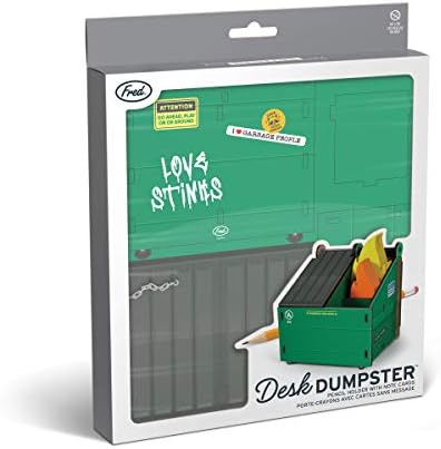 Genuine Fred The Original DESK DUMPSTER Pencil Holder with Flame Note