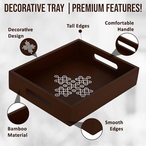 Kolam Tray Set of 4 - Wooden Indian Return Gifts for Pooja, Navratri