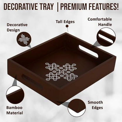 Kolam Tray Set of 4 - Wooden Indian Return Gifts for Pooja, Navratri