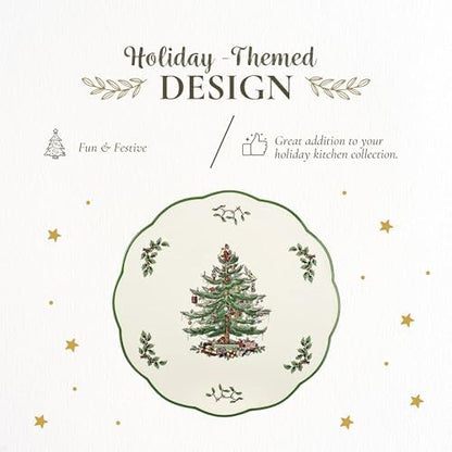 Spode Christmas Tree Round Trivet - 9" Heat Resistant Trivet for Hot
