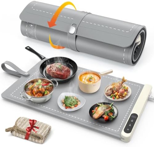 FYY Warming Mat for Food 24"x15", Rapid and Full Surface Heating Gray