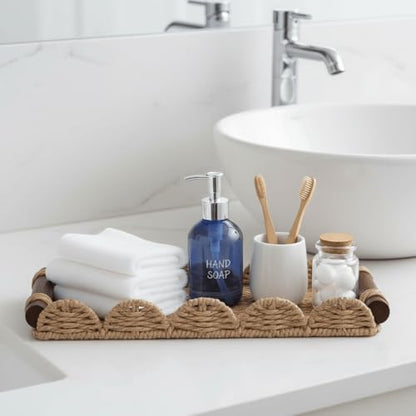 CubesLand Bathroom Toilet Paper Tray Organizer, Scalloped Decorative