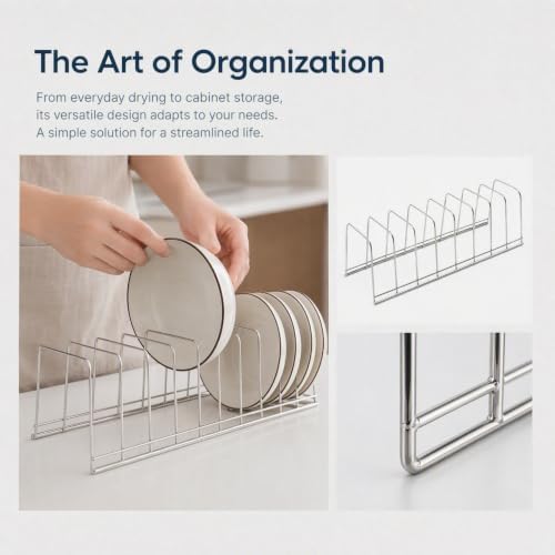 Toyvian Stainless Steel Kitchen Storage Rack Dish Organizers Silver