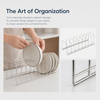 Toyvian Stainless Steel Kitchen Storage Rack Dish Organizers Silver