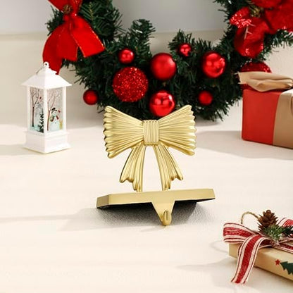 1 Pcs Classic Elegant Gold Metal Christmas Stocking Holders, Fireplace