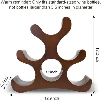 Countertop Wine Rack - 6 Bottle Wooden Wine Rack - Freestanding Wine