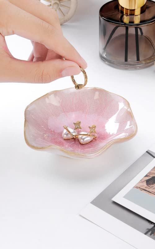 JAMEND CLXP Lotus Leaf Shape Decorative Ring Tray, Small Key Bowl
