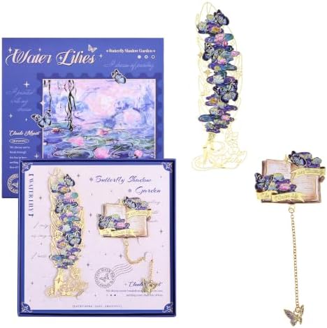 2PCS Metal Butterfly Bookmark Gift Set, Van Gogh Oil Painting Themed