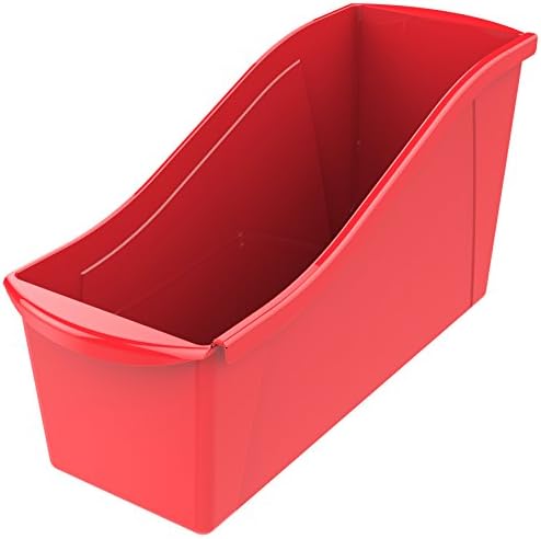 Storex Large Book Bin, Interlocking Plastic Organizer for Home, Office