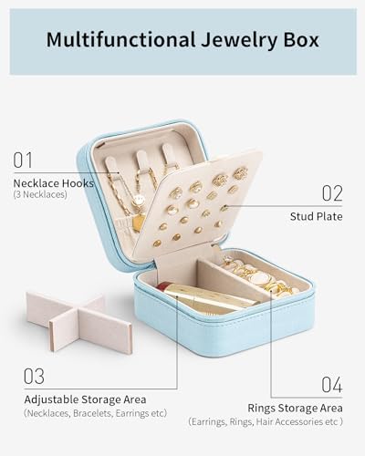 VLANDO Travel Jewelry Case, Bridesmaid Gift for Women - Small Travel