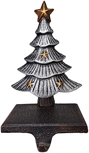 Lulu Decor Cast Iron Decorative Christmas Tree Stocking Holder, Solid