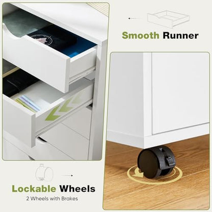 Sweetcrispy 7 Drawer Rolling Storage Cabinet with Wheels, Wood