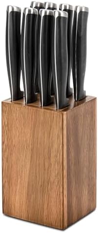 8 Slots Steak Knife Block Holder, 5.5" Wooden Small Knife Block