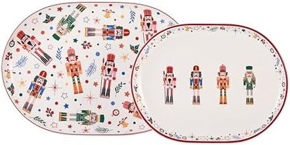 Bico Christmas Soldier 16 plus 12 inch Oval Platters Set, Set of 2