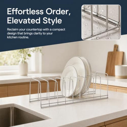 Toyvian Stainless Steel Kitchen Storage Rack Dish Organizers Silver