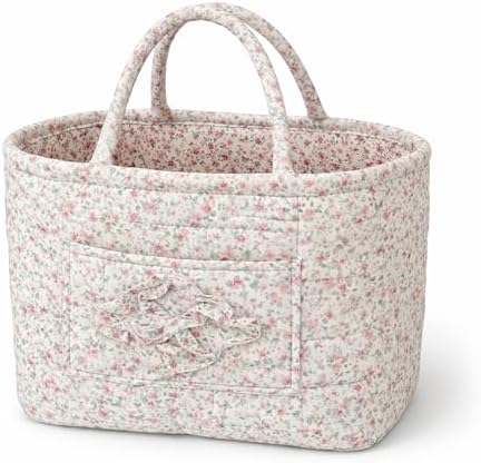 Car Storage Basket, Quilted Fabric Storage Baskets with Handles