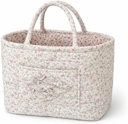 Car Storage Basket, Quilted Fabric Storage Baskets with Handles