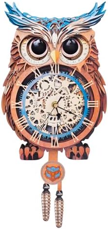 KAAYEE 3D Puzzles for Adults Owl Clock Bird Wooden Puzzle DIY Craft