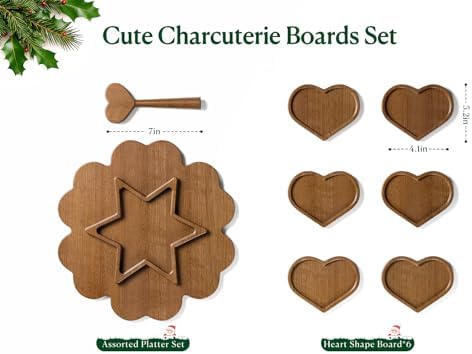 Charcuterie Board and Serving Set, Heart Shaped Christmas Funny