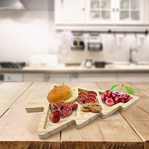 Bamboo Serving Platter, Multiple Spaces Reusable Bamboo Plates, Novel