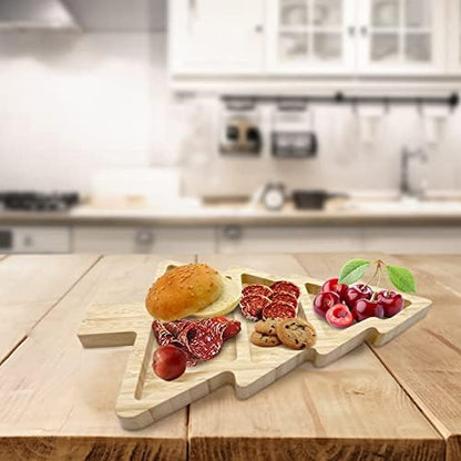 Bamboo Serving Platter, Multiple Spaces Reusable Bamboo Plates, Novel