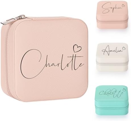 Personalized Jewelry Box for Women, Custom Travel Jewelry Case with